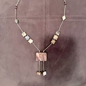 Sterling silver and amethyst colored beads necklace